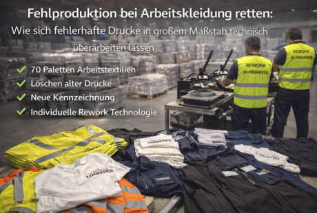 Fehlproduktion bei Arbeitskleidung retten: Wie sich fehlerhafte Drucke in großem Maßstab technisch überarbeiten lassen