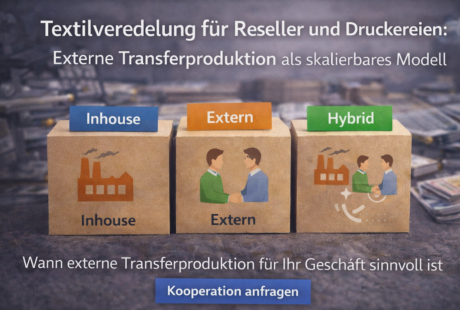 Textilveredelung für Reseller und Druckereien: Externe Transferproduktion als skalierbares Modell