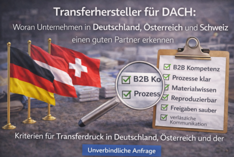 Transferhersteller für DACH: Woran Unternehmen in Deutschland, Österreich und der Schweiz einen guten Partner erkennen