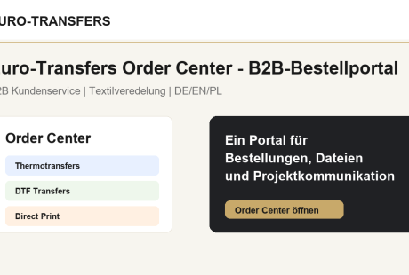 Euro-Transfers Order Center: Bestellungen und Kundenservice an einem Ort